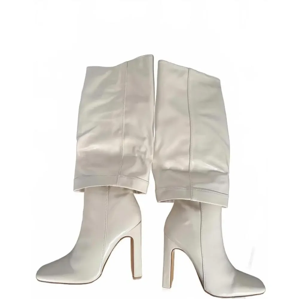 Lulus Lorlia Almond Square Toe Knee High Boots - 11 NWOB